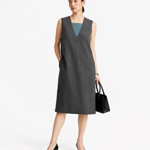 Trademark Charcoal Gray Sleeveless Wool Blend Shift Dress Size 12